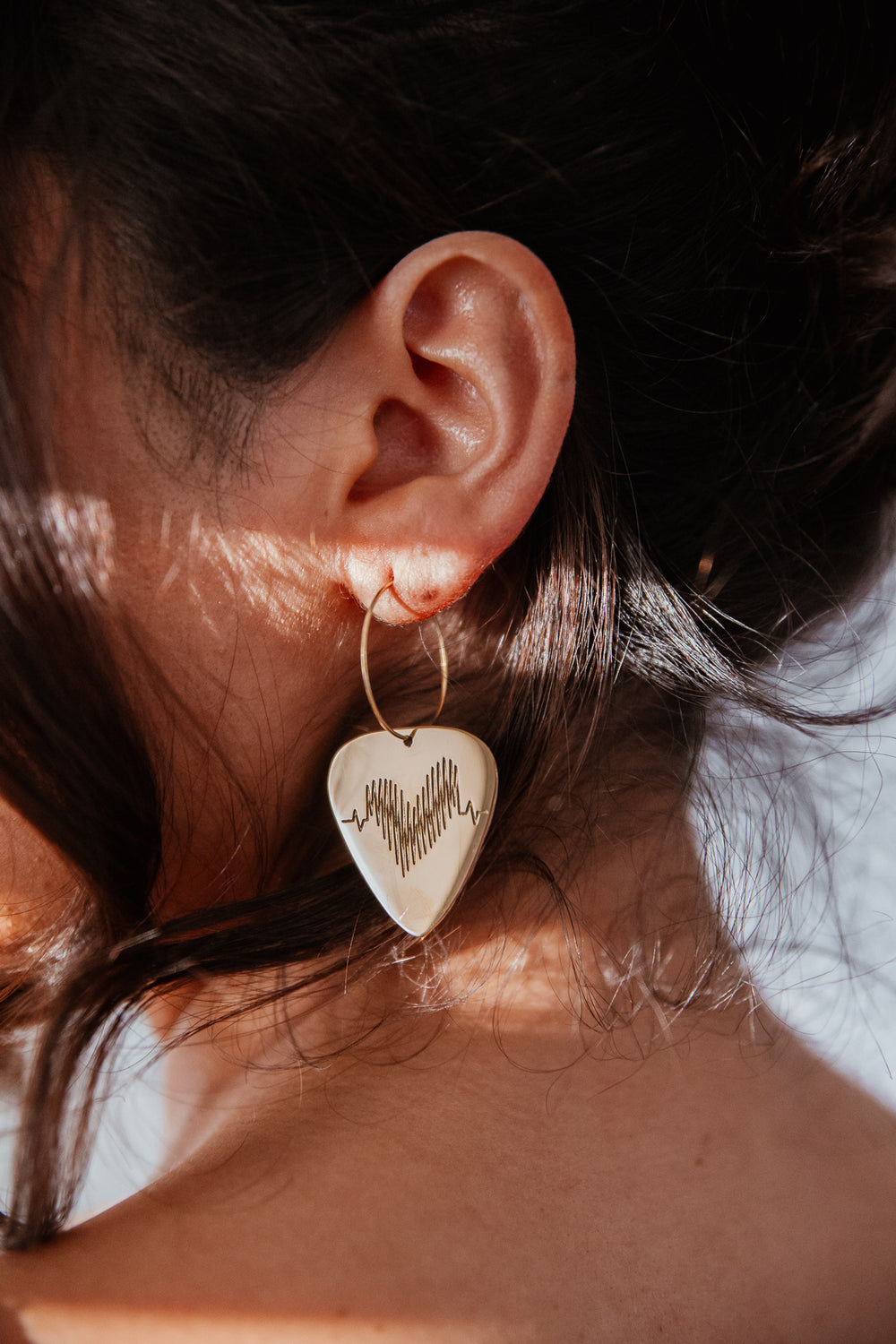 Groupie Love Gold Single Guitar Pick Earrings
