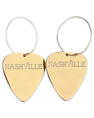 Nashville Gold Reversible Single Guitar Pick Earrings