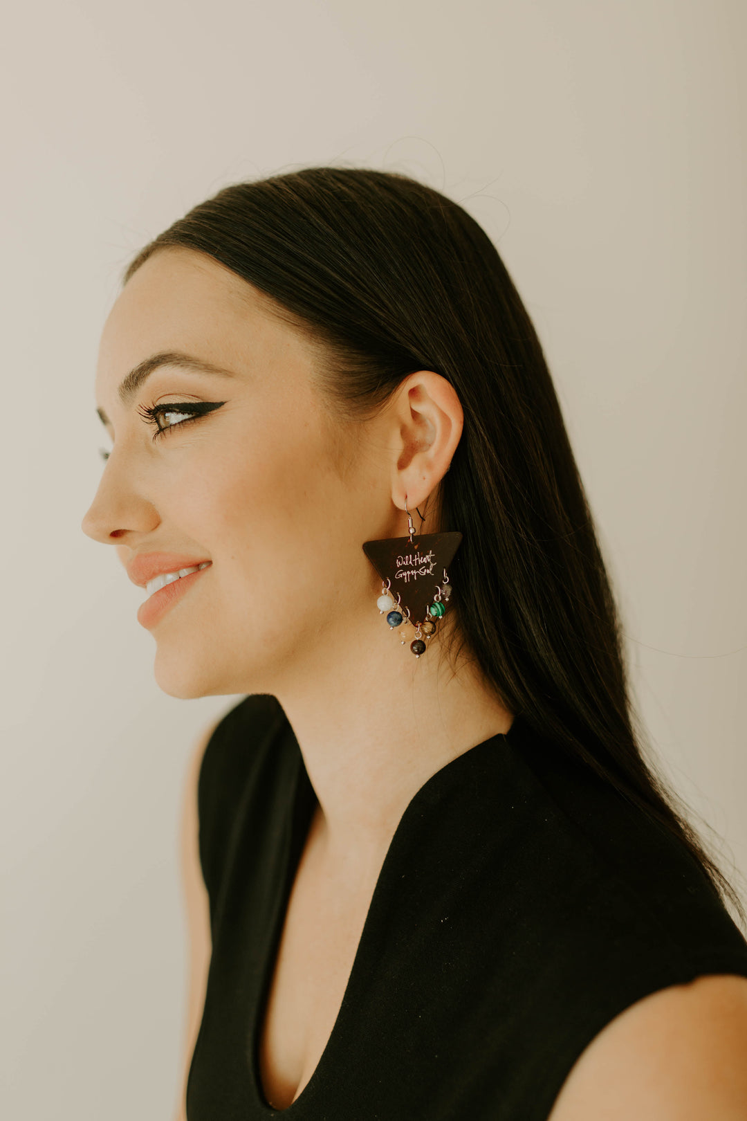 Wild Heart Gypsy Soul Tortoise Triangle Soundwave Silver Guitar Pick Earrings