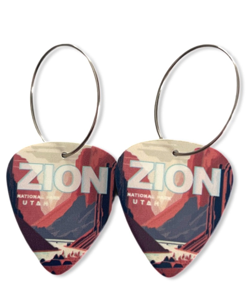 Zion Canyon Single Guitar Pick Earrings
