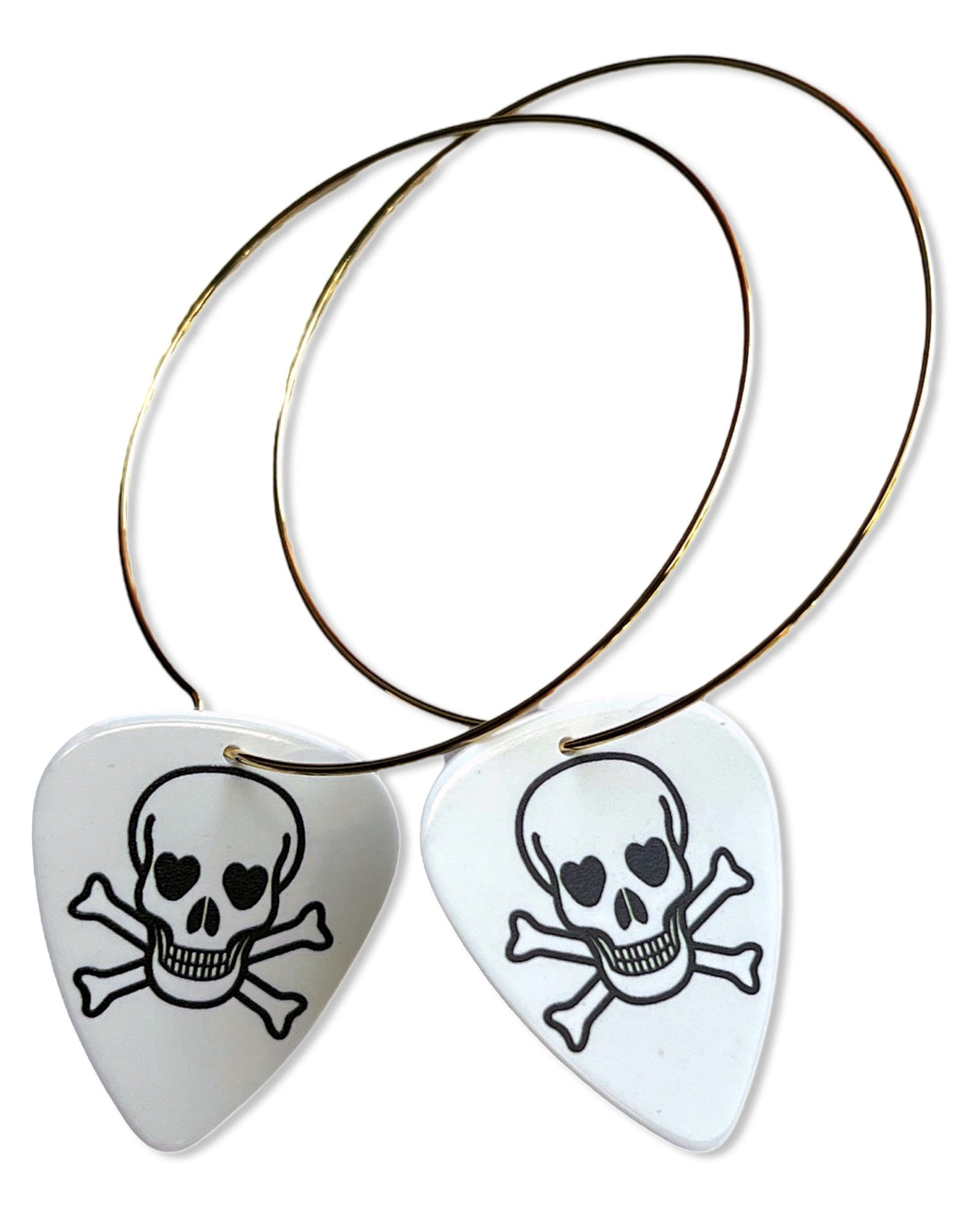 Skull Groupie Love Single Guitar Pick Earrings