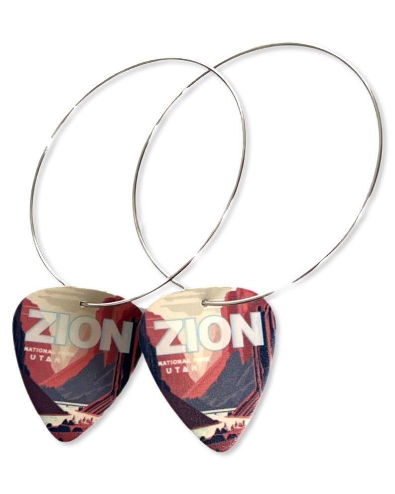 Zion Canyon Single Guitar Pick Earrings
