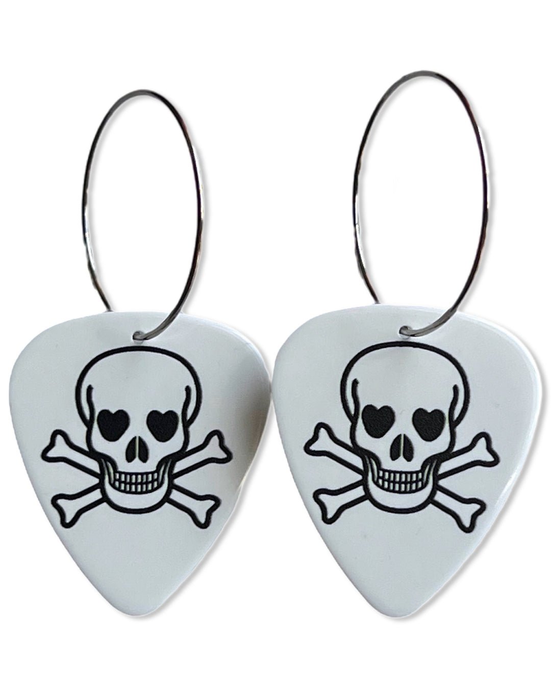 Skull Groupie Love Single Guitar Pick Earrings