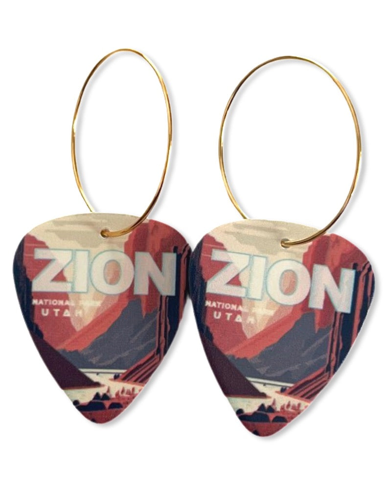 Zion Canyon Single Guitar Pick Earrings
