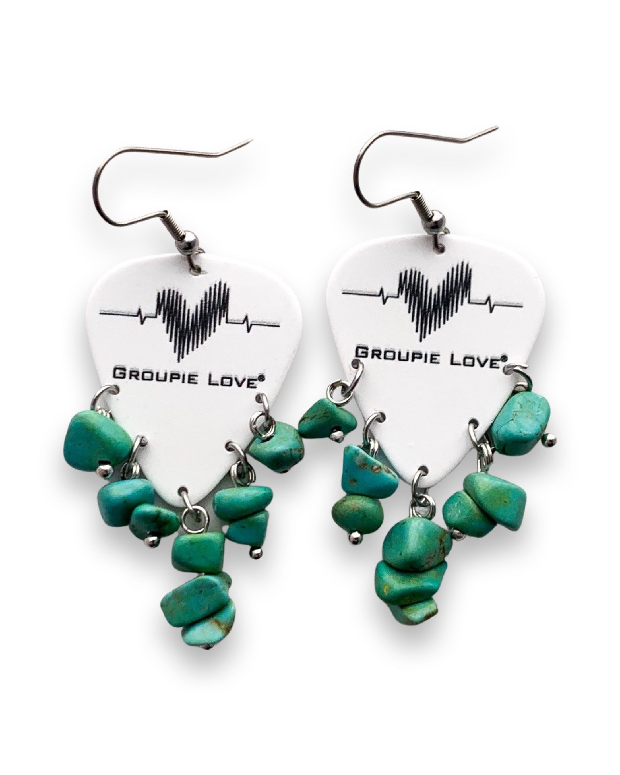 Groupie Love Classic Turquoise Guitar Pick Earrings