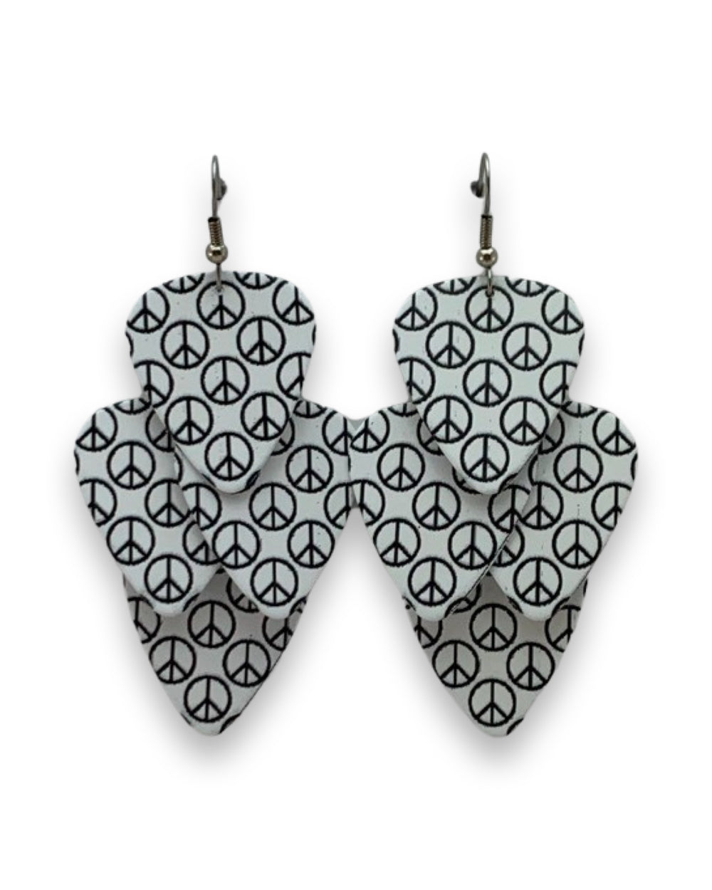 Peace Signs Minor Guitar Pick Earrings