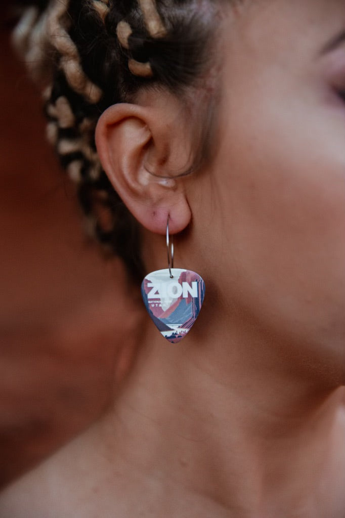 Zion Canyon Single Guitar Pick Earrings