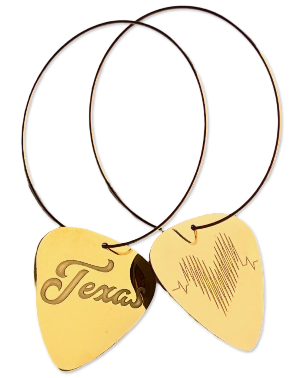 Texas Gold Reversible Single Guitar Pick Earrings