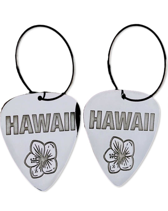 Hawaii Stainless Steel Reversible Single Guitar Pick Earrings