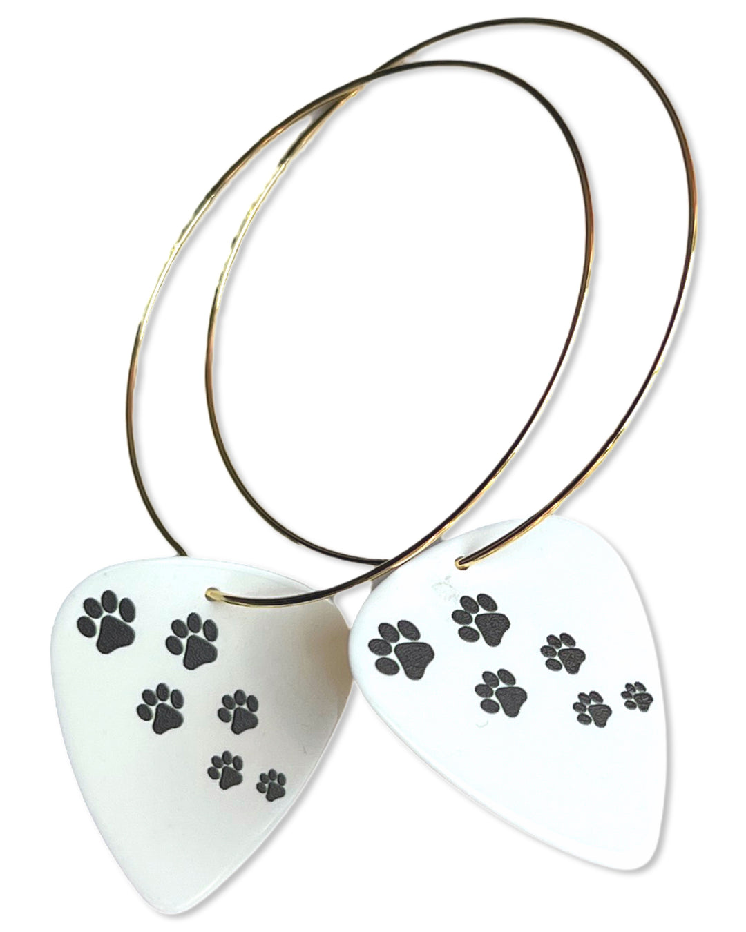 Paw Print Groupie Love Single Guitar Pick Earrings