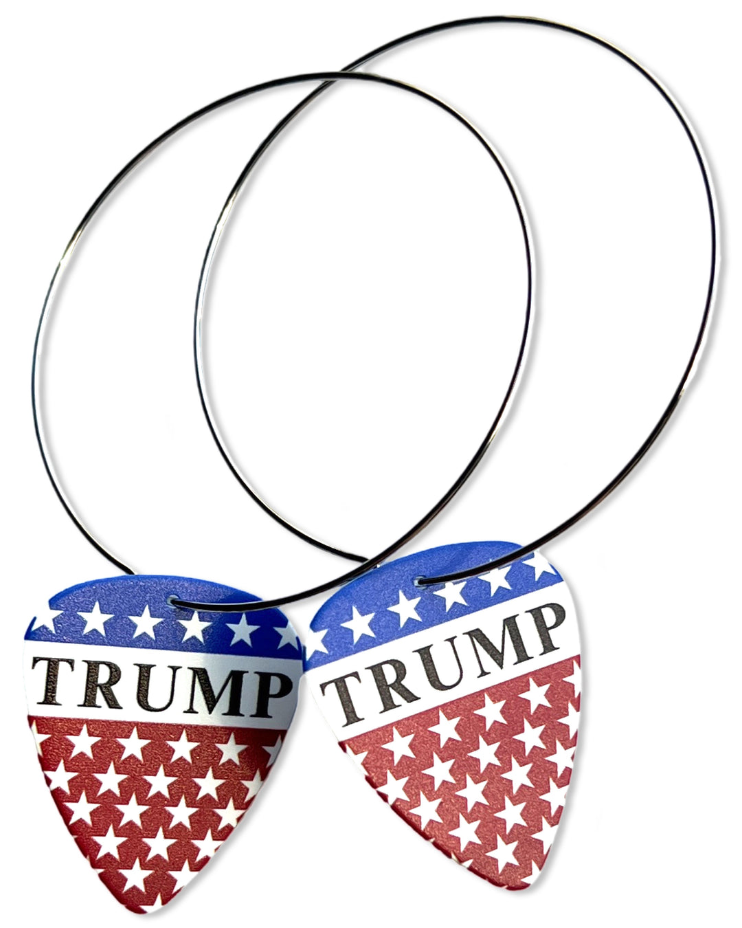 Trump Flag Stars Single Guitar Pick Earrings