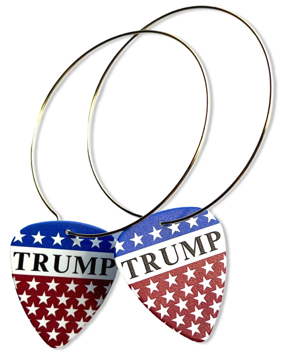 Trump Flag Stars Single Guitar Pick Earrings