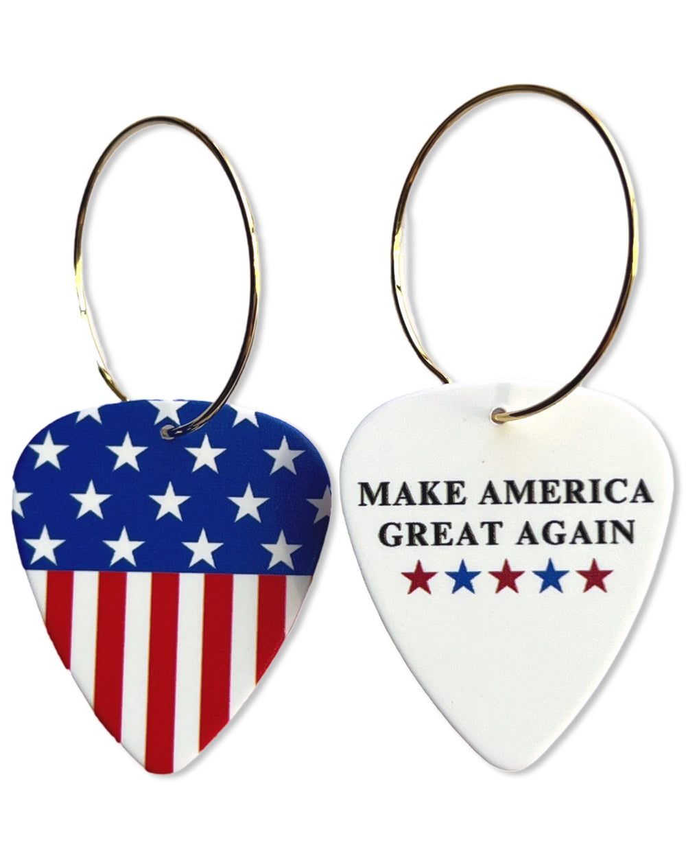 MAGA & Flag Mix Match Single Guitar Pick Earrings