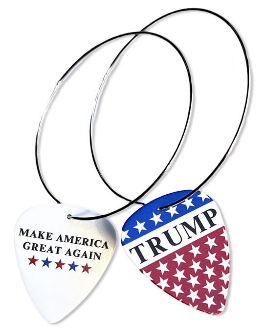 Trump Flag Stars & MAGA Mix Match Single Guitar Pick Earrings