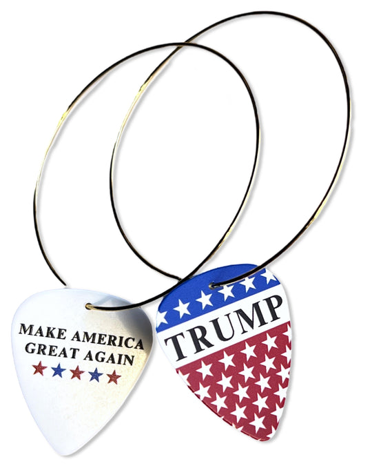 Trump Flag Stars & MAGA Mix Match Single Guitar Pick Earrings