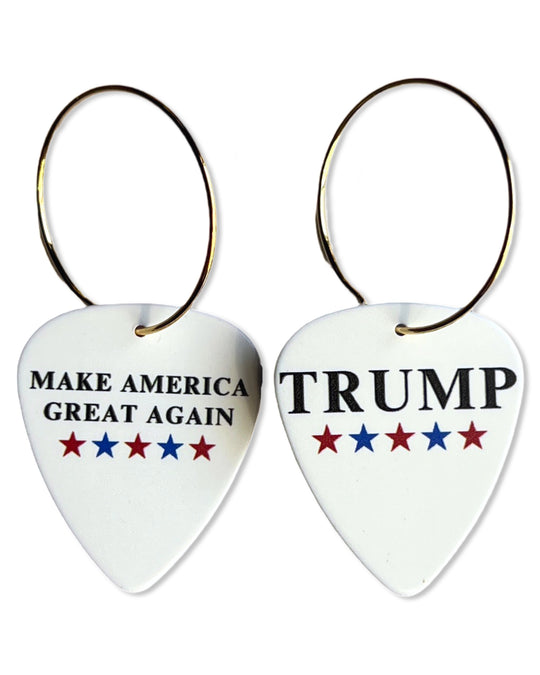 Trump Stars & MAGA Mix Match Single Guitar Pick Earrings