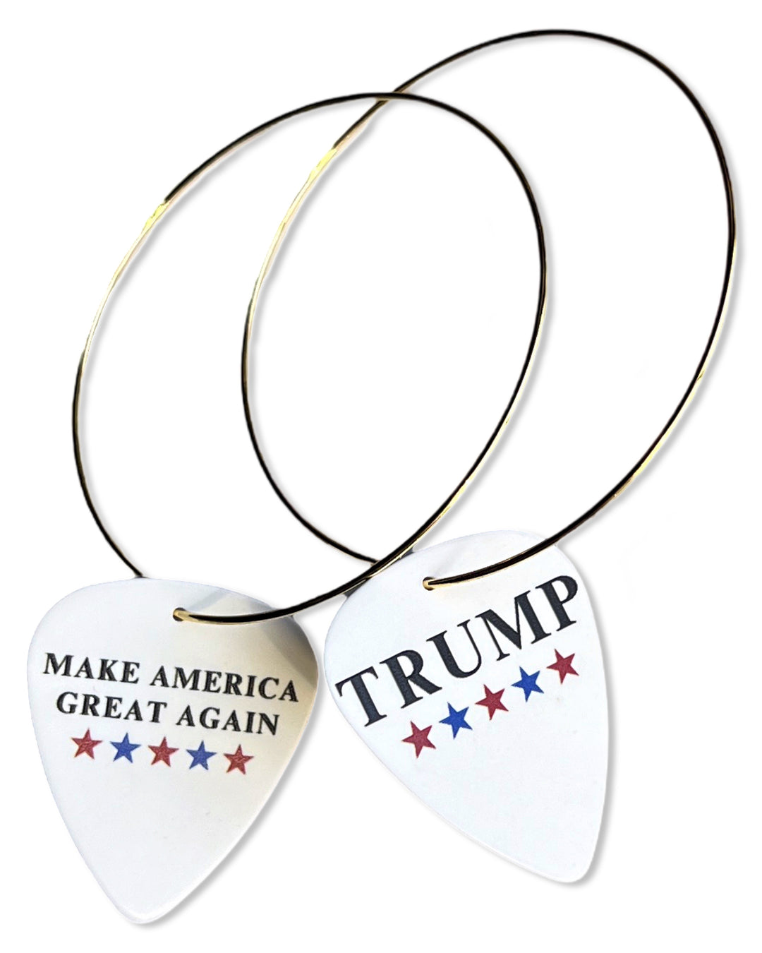 Trump Stars & MAGA Mix Match Single Guitar Pick Earrings