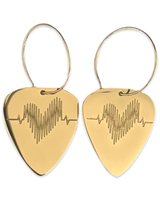 Groupie Love Gold Single Guitar Pick Earrings