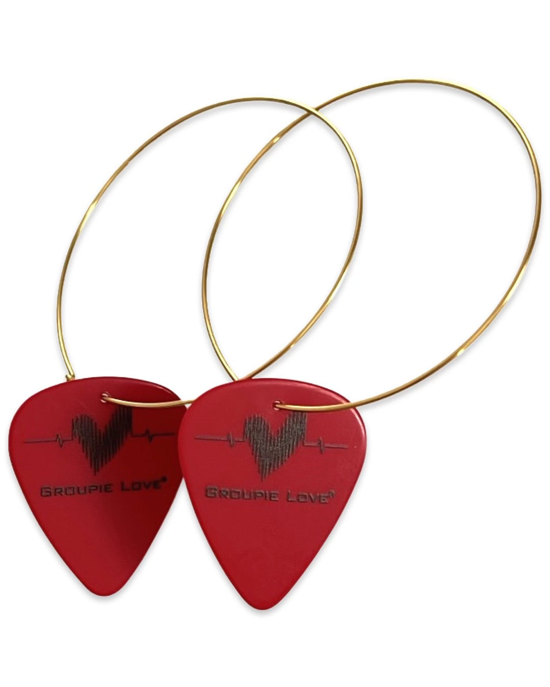 Groupie Love Red Single Guitar Pick Earrings