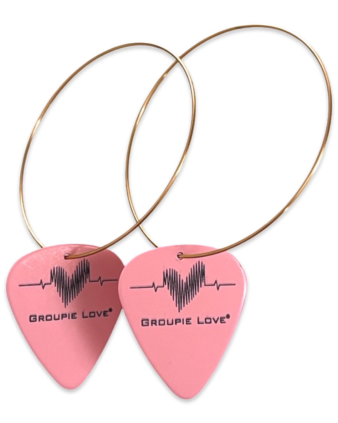 Groupie Love Pink Single Guitar Pick Earrings