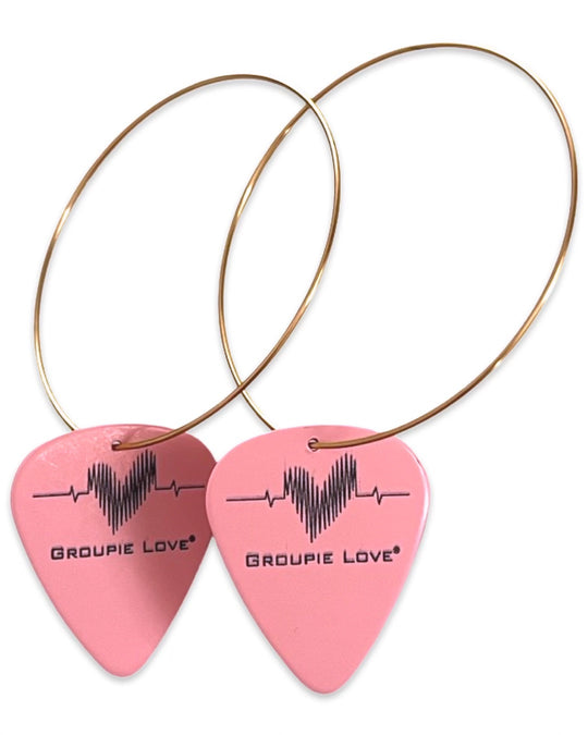 Groupie Love Pink Single Guitar Pick Earrings