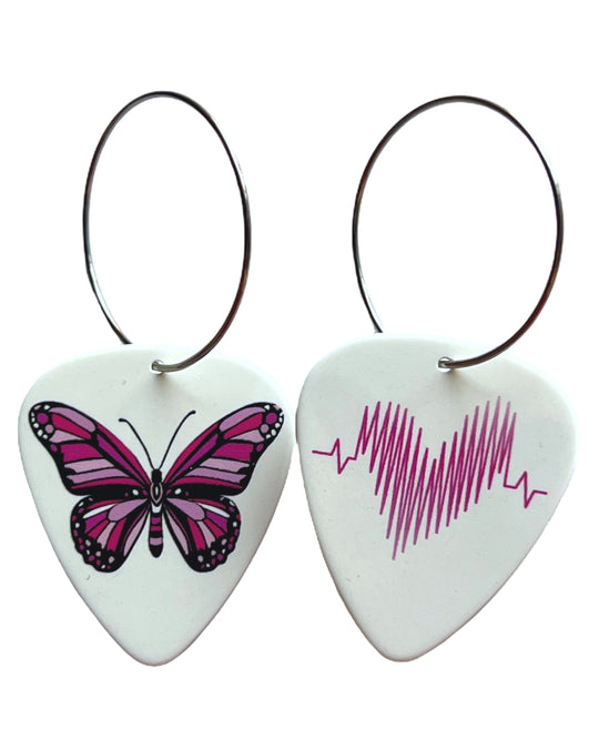 Butterfly Single Guitar Pick Earrings