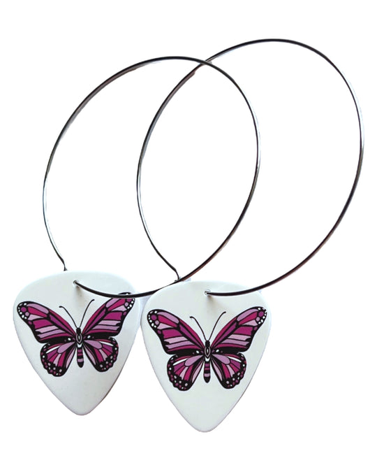 Butterfly Single Guitar Pick Earrings