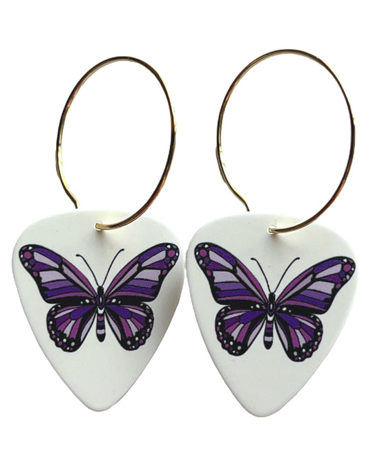 Butterfly Single Guitar Pick Earrings