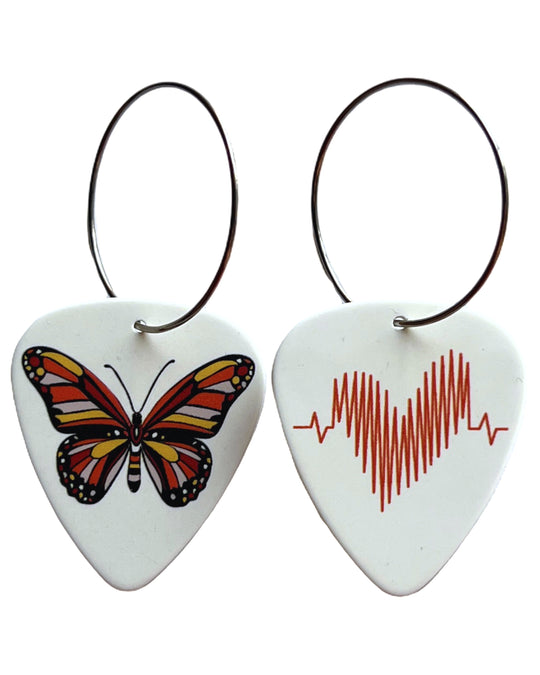 Butterfly Single Guitar Pick Earrings
