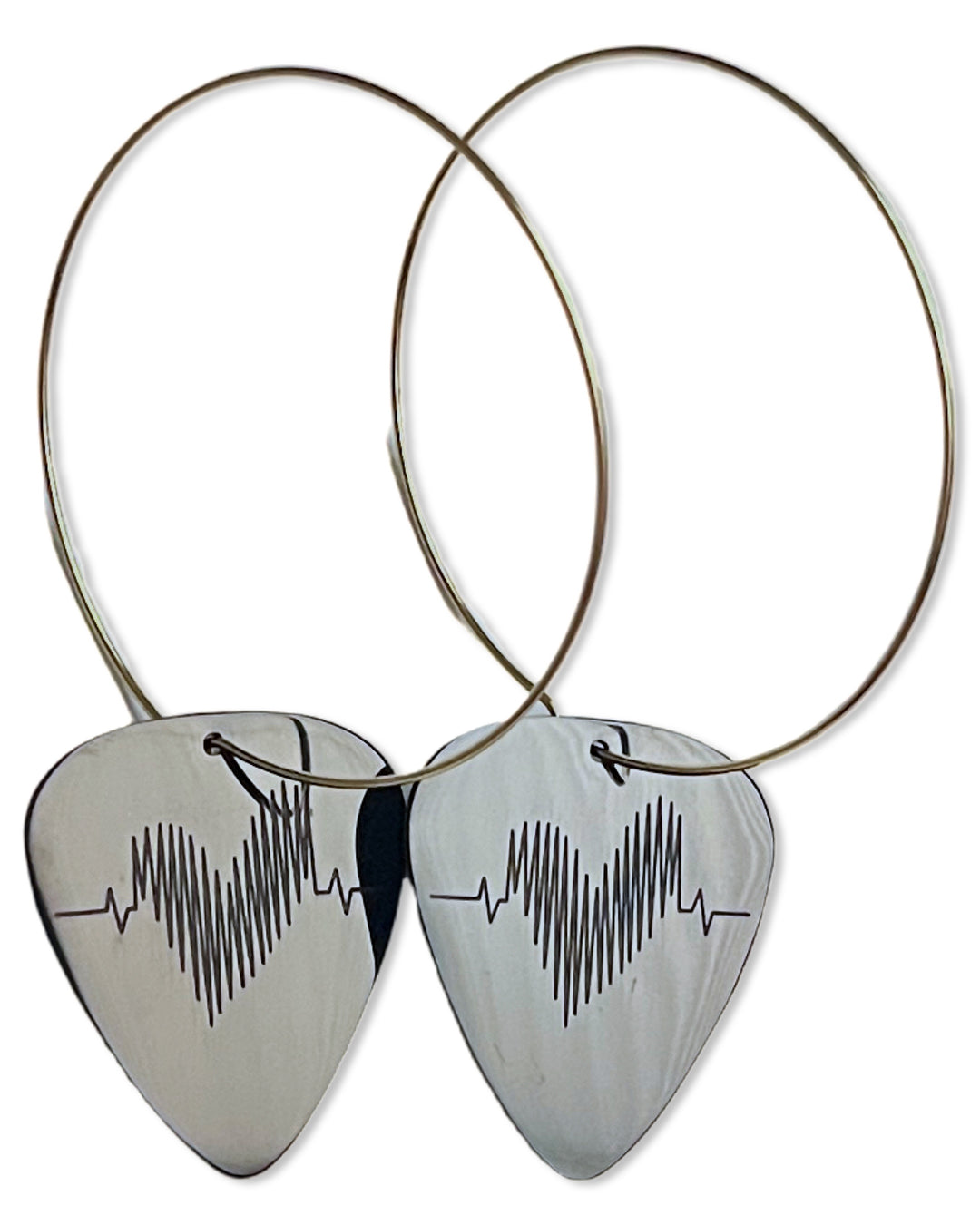 Groupie Love Black Stainless Steel Reversible Single Guitar Pick Earrings