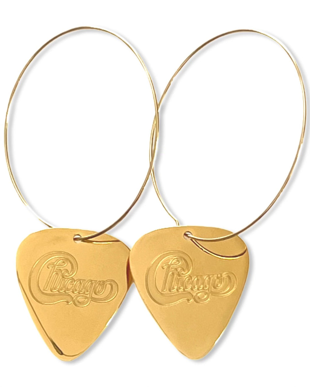 WS Chicago Gold Reversible Single Guitar Pick Earrings