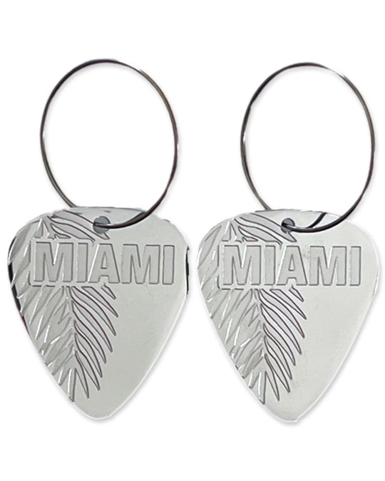 Miami Steel Reversible Single Guitar Pick Earrings