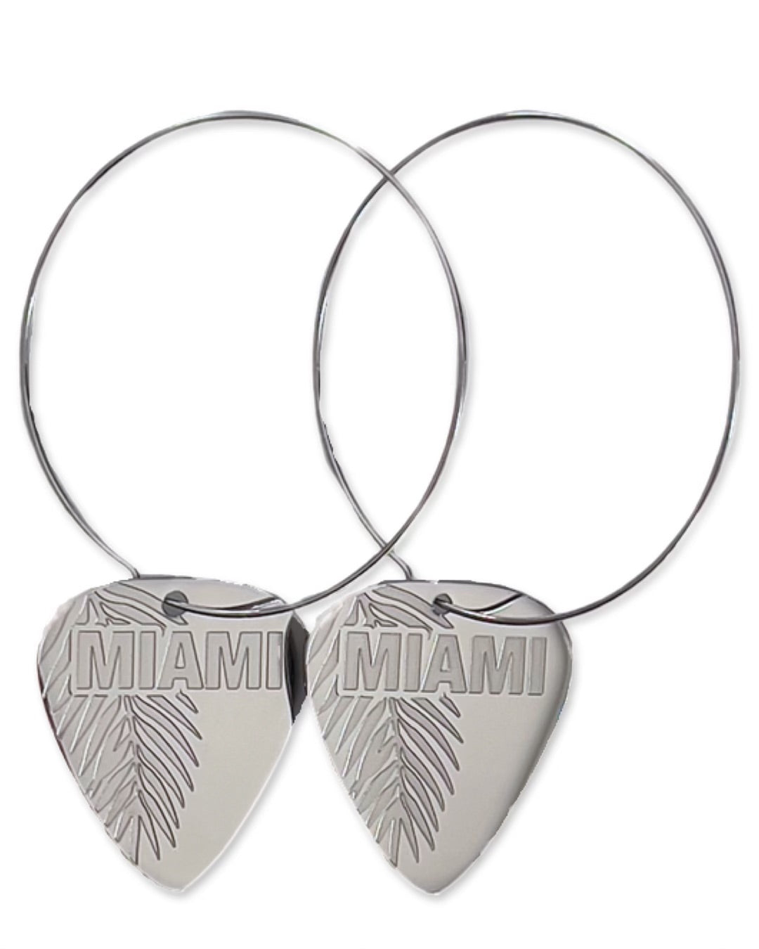 Miami Steel Reversible Single Guitar Pick Earrings