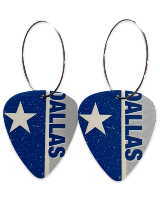 Dallas Texas Star Reversible Single Guitar Pick Earrings