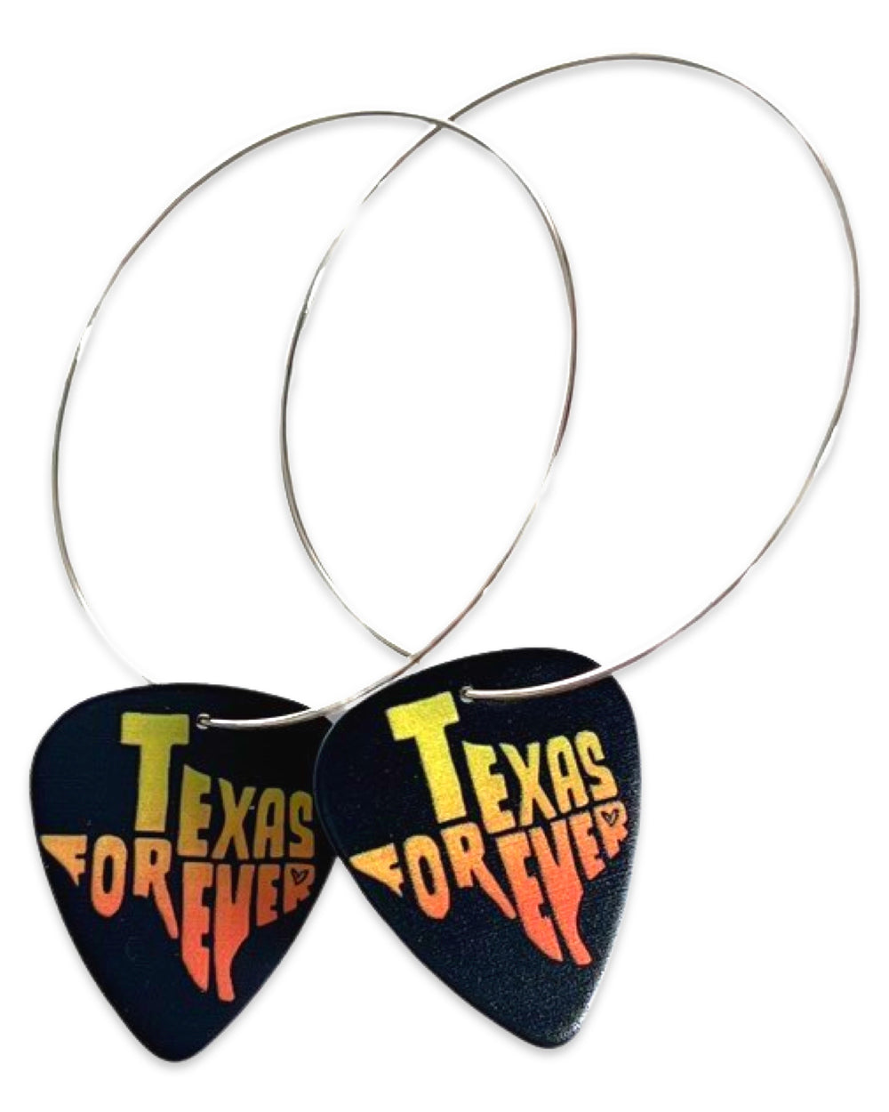 WS Texas Forever Orange Reversible Single Guitar Pick Earrings