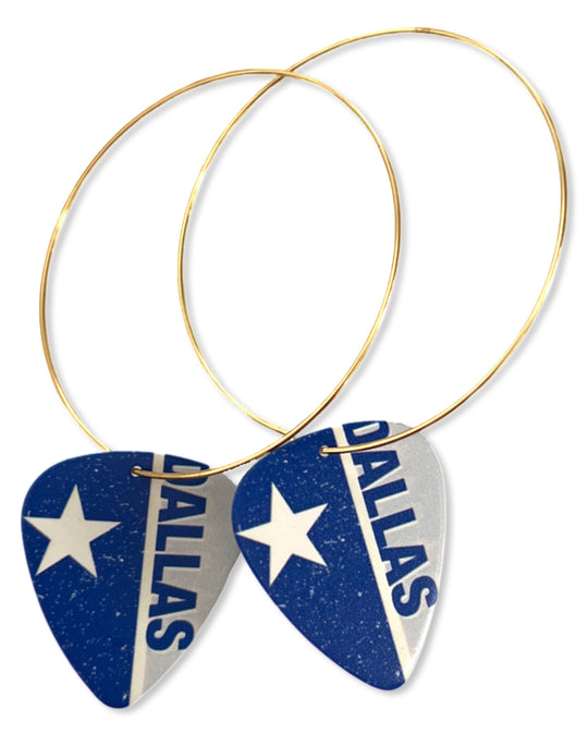 Dallas Texas Star Reversible Single Guitar Pick Earrings
