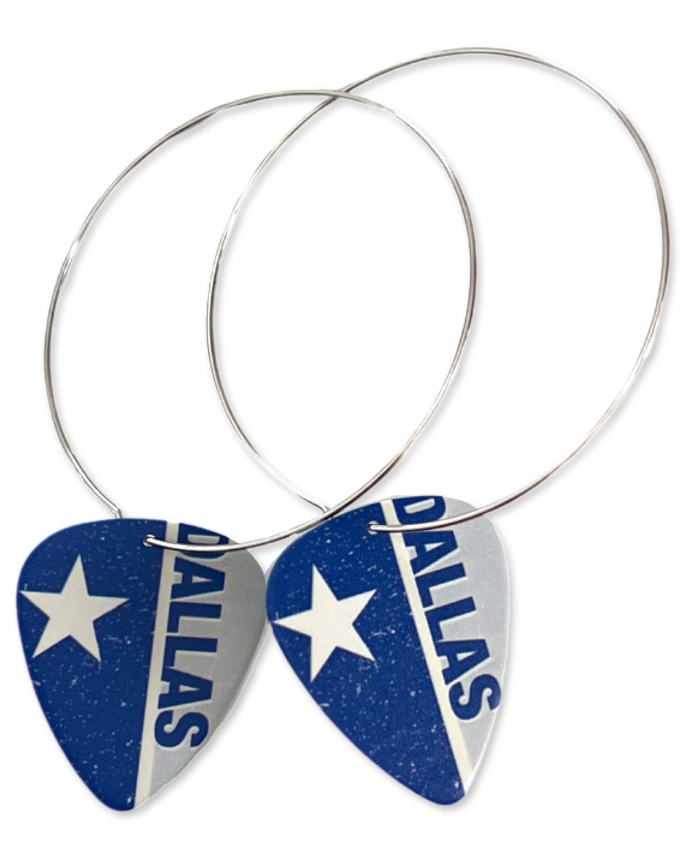 WS Dallas Texas Star Reversible Single Guitar Pick Earrings