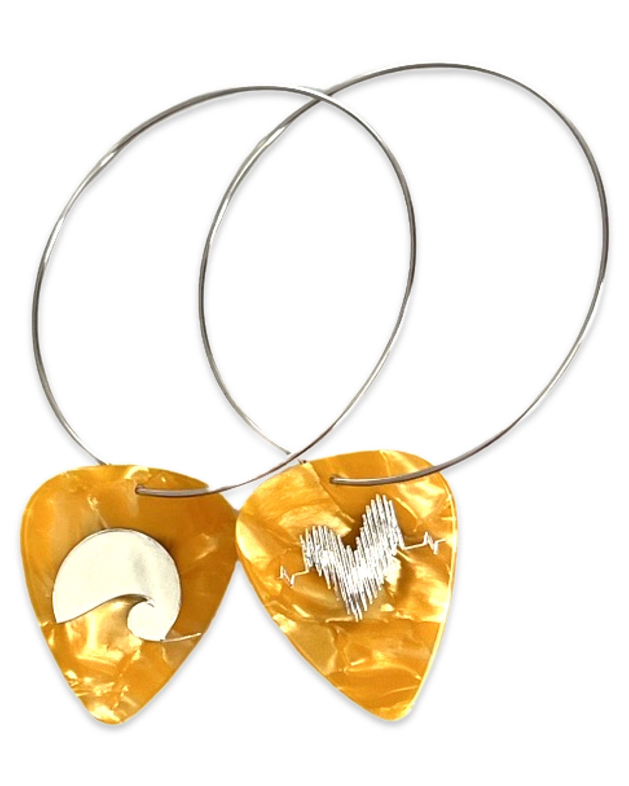 Beach Wave Single Guitar Pick Earrings