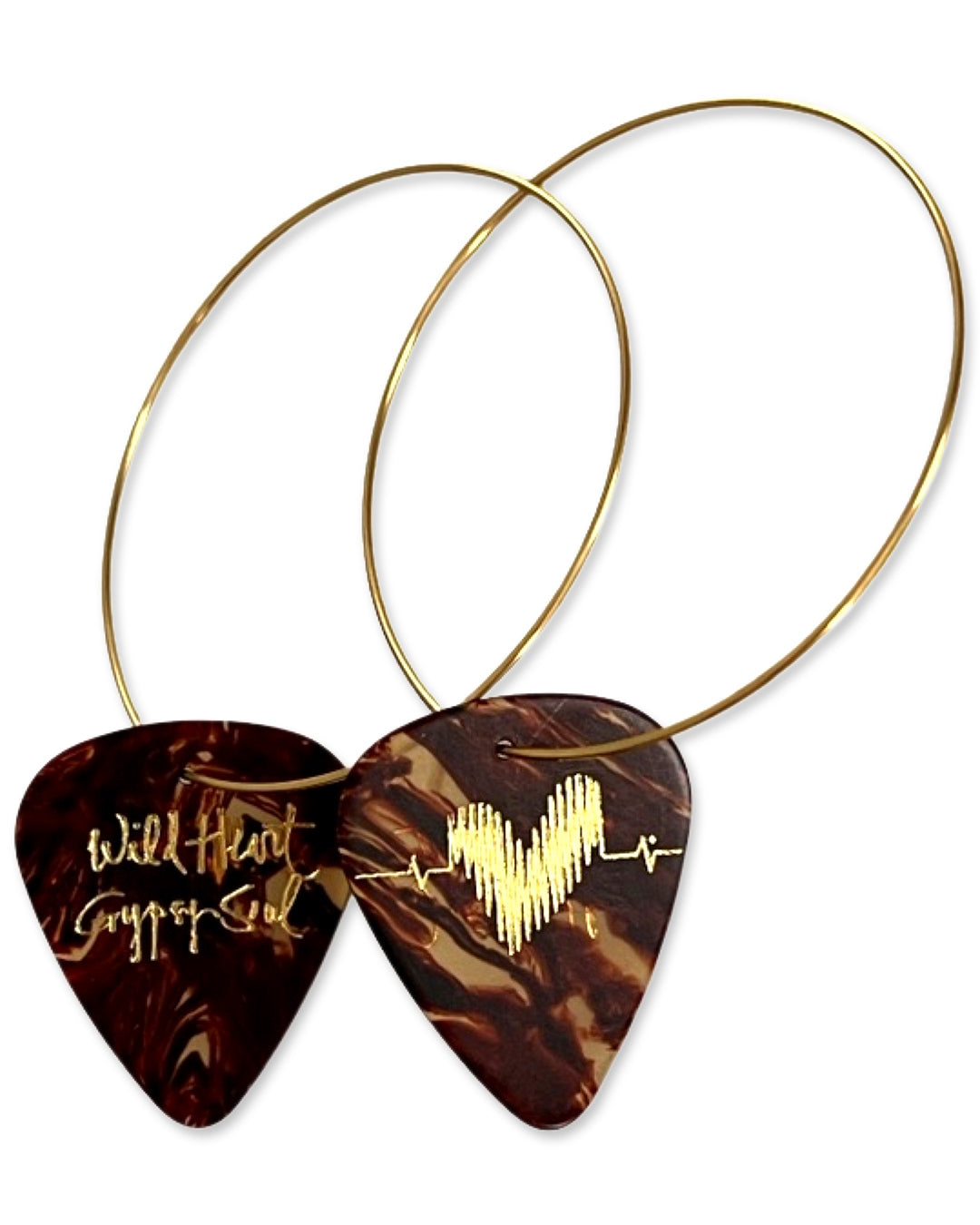 Wild Heart Gypsy Soul Tortoise Single Guitar Pick Earrings