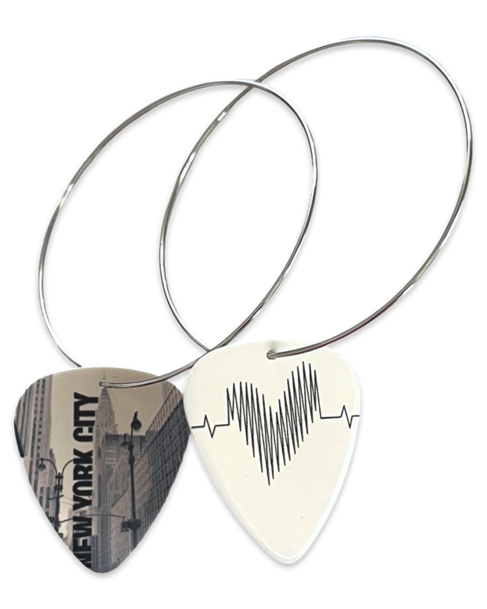 WS New York City Buildings Reversible Single Guitar Pick Earrings