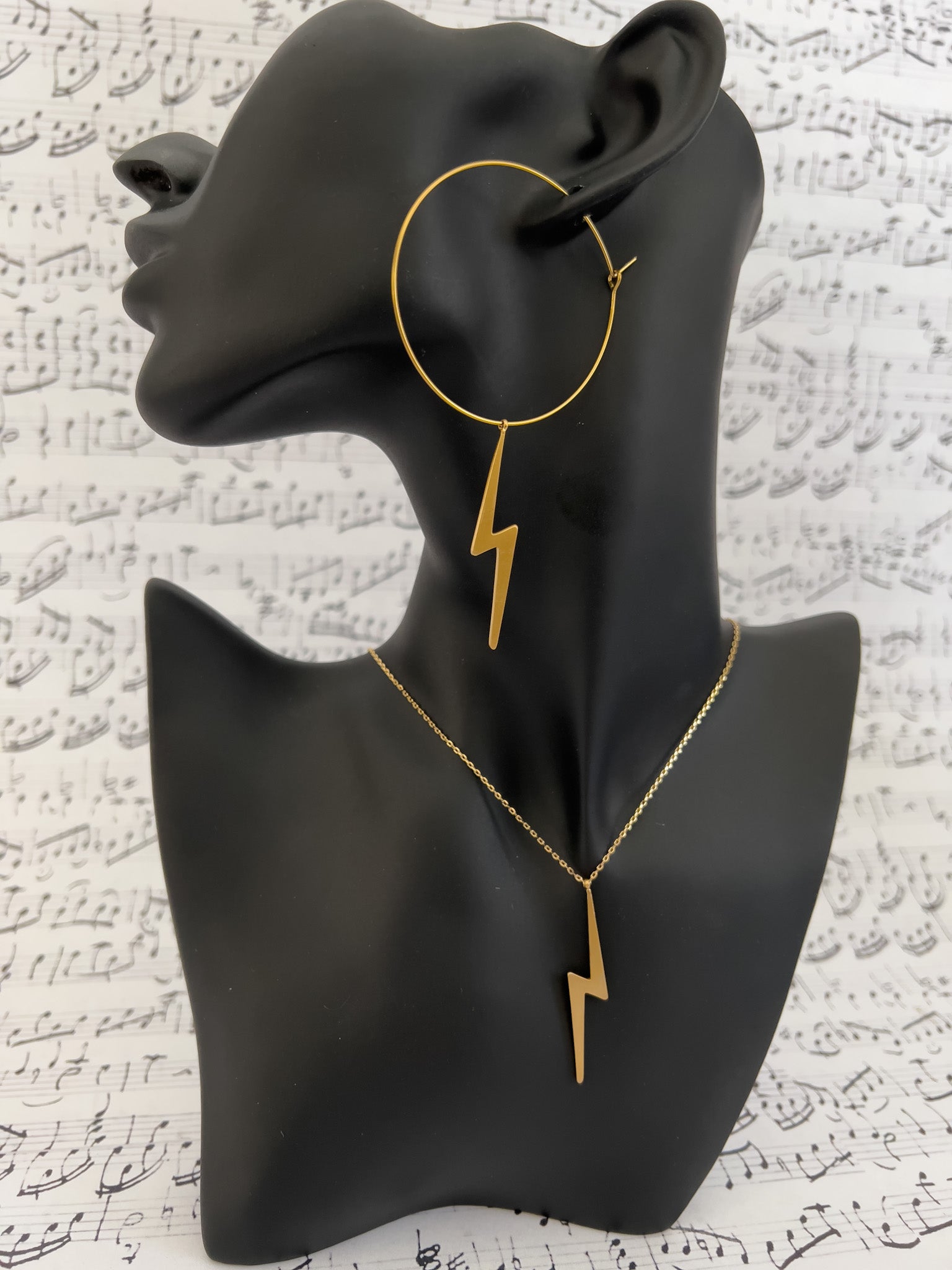 Lightning Bolt Hoop Earring