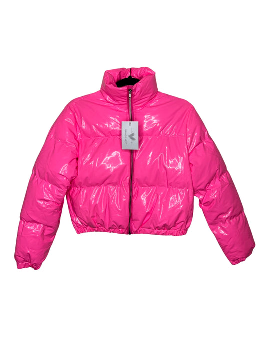 Groupie Love Women's Pink Crop Puffer Jacket