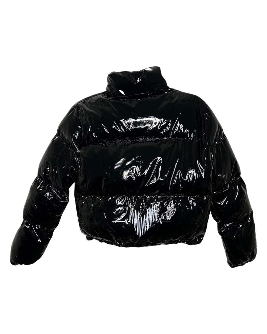 Groupie Love Women's Black Crop Puffer Jacket