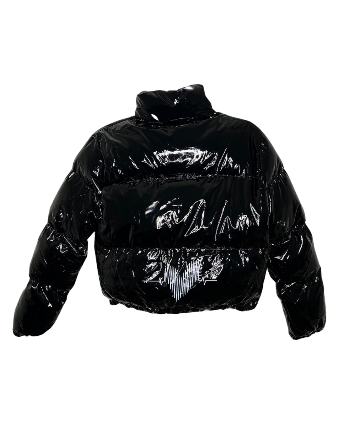 Cropped Jacket Black Pvc Puffer Jacket Long Pvc Bubble Coat Black
