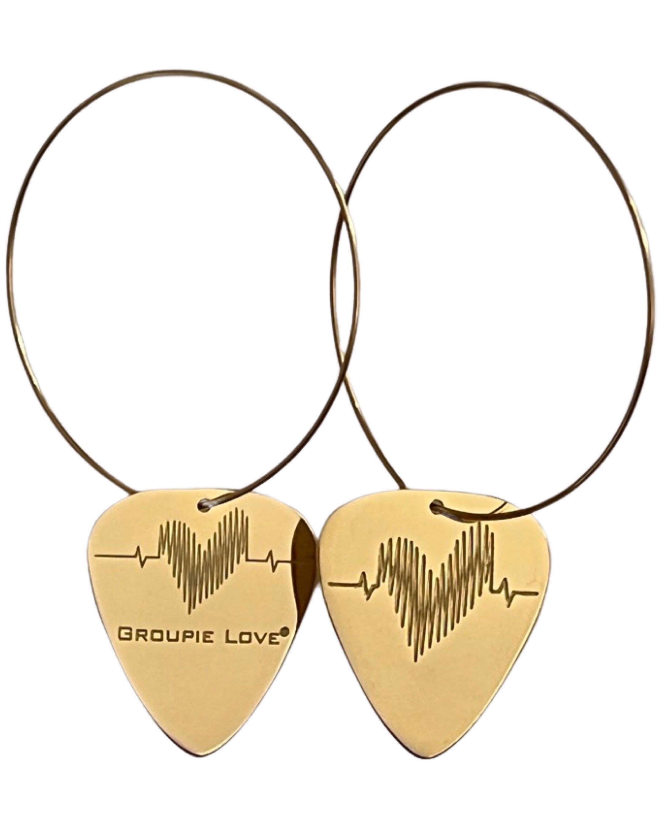 WS Groupie Love Gold Single Guitar Pick Earrings