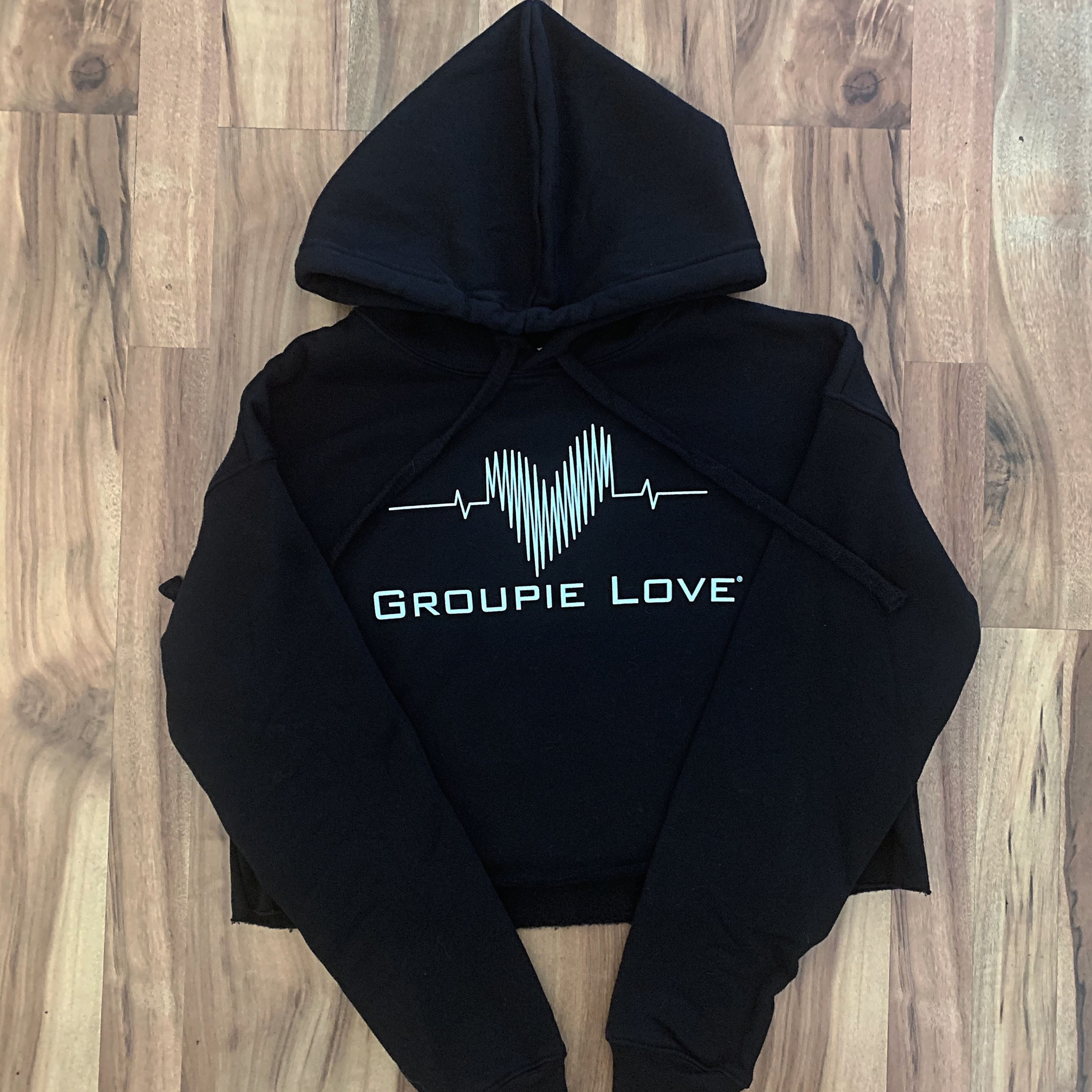 Groupie Love Black Women's Crop Hoodie