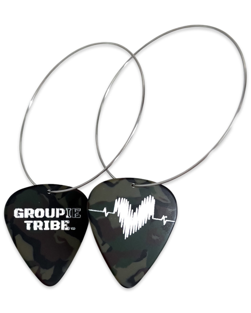 WS Groupie Tribe Camo Reversible Single Guitar Pick Earrings