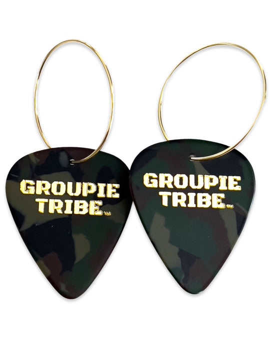 Groupie Tribe Camo Reversible Single Guitar Pick Earrings