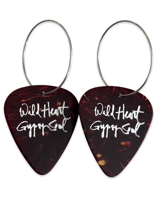 Wild Heart Gypsy Soul Tortoise Single Guitar Pick Earrings