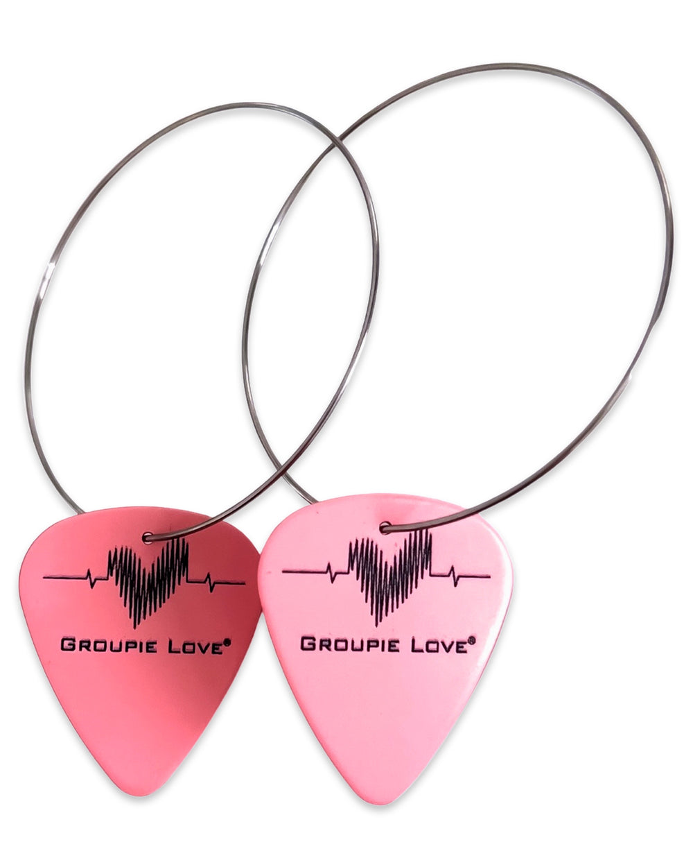 WS Groupie Love Pink Single Guitar Pick Earrings